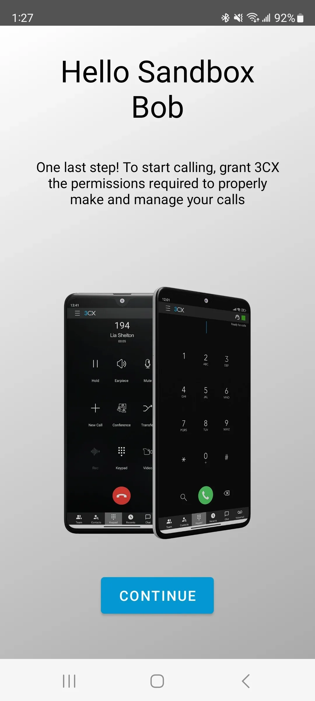 3cx mobile app enable permissions