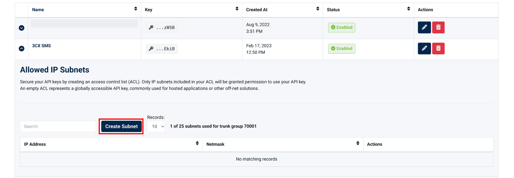 create subnet button