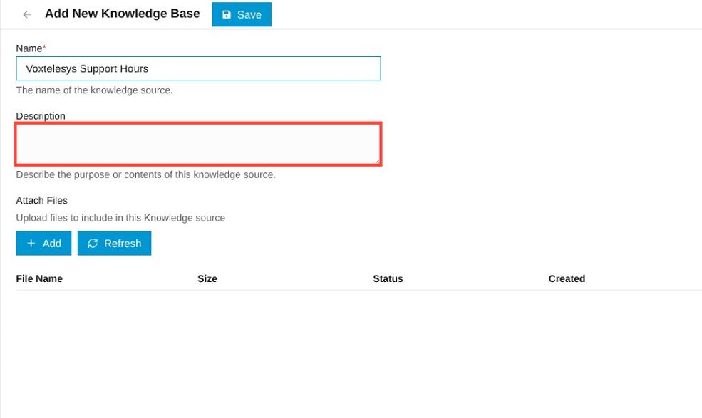 knowledge source description field