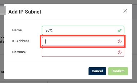 IP address field