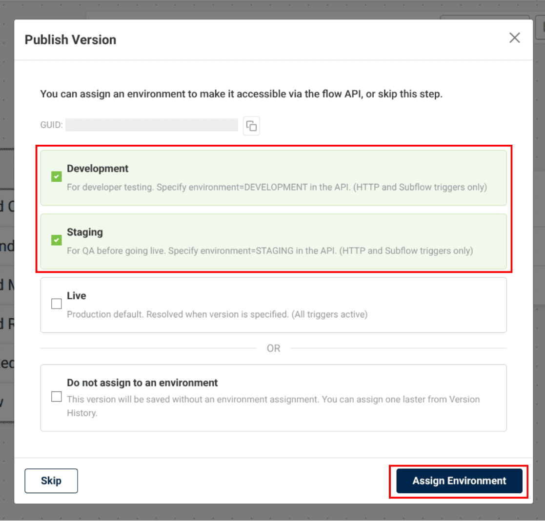 Image assigning flow environments