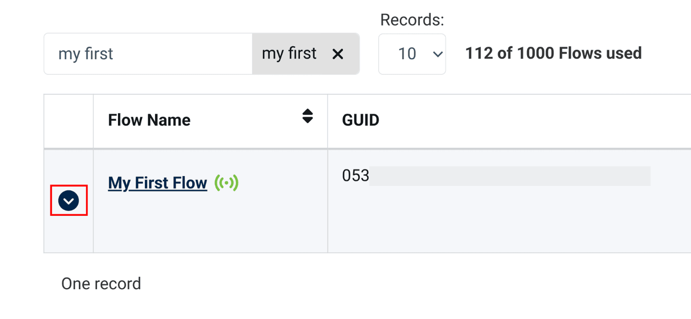 image of flowbuilder tab with a red box around blue expand your flow button