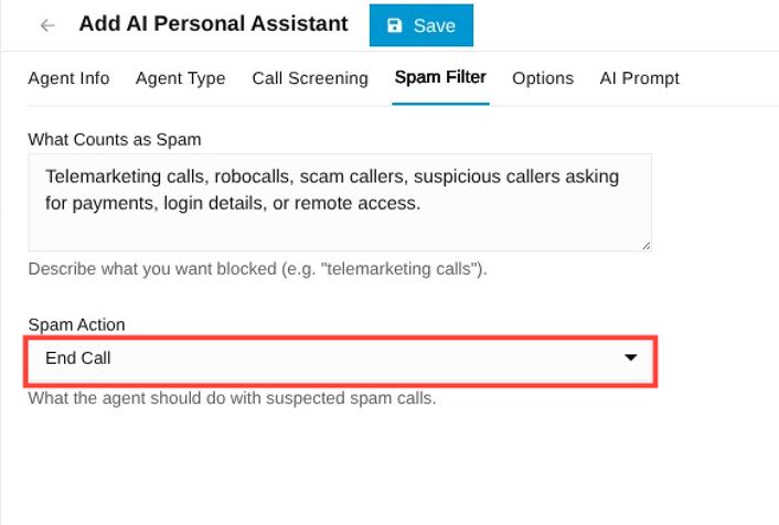 abusive or frustrated callers dropdown