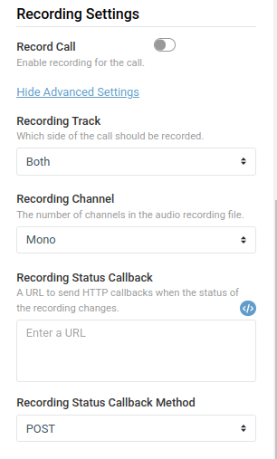 make outbound call recording settings