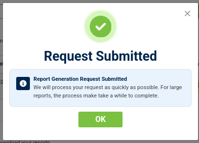 request submitted message