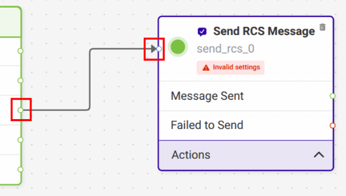 connecting the send RCS message widget