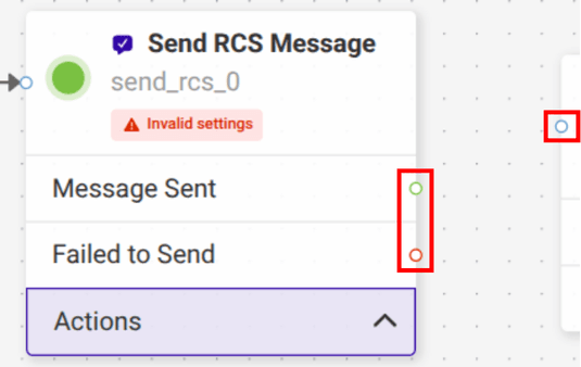 connecting the send RCS message widget to other widgets
