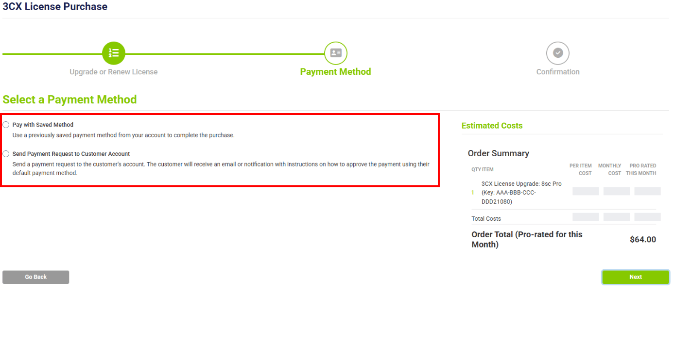 payment method options