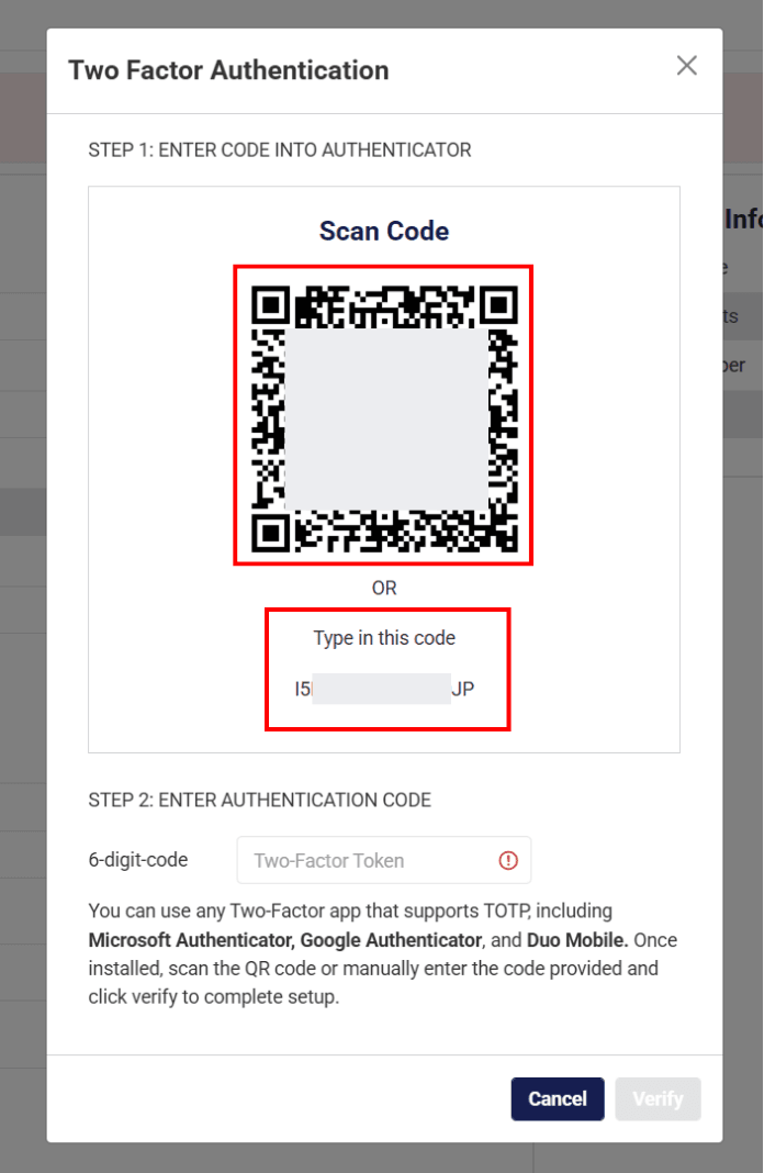 authenticator app QR code