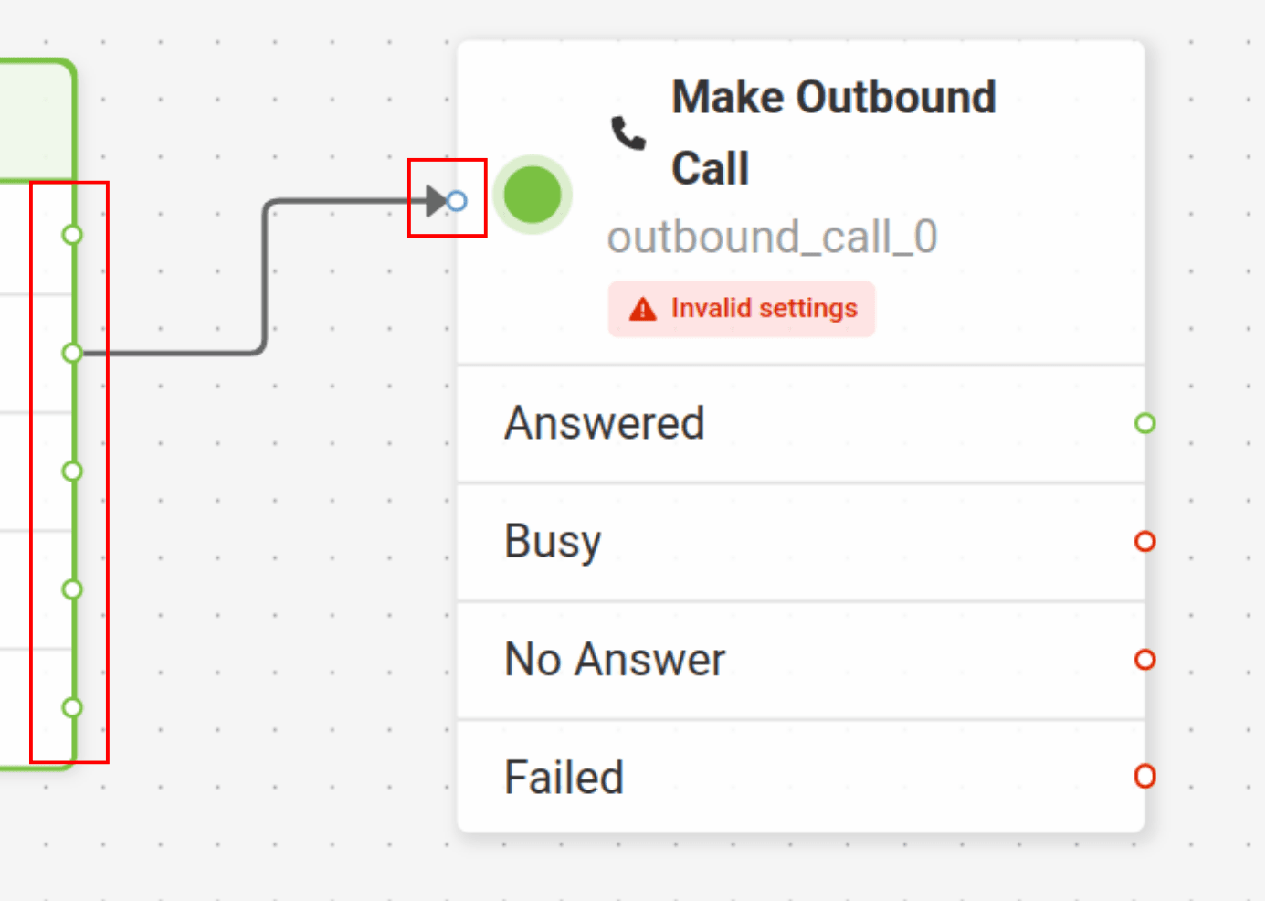 connecting the make outbound call widget