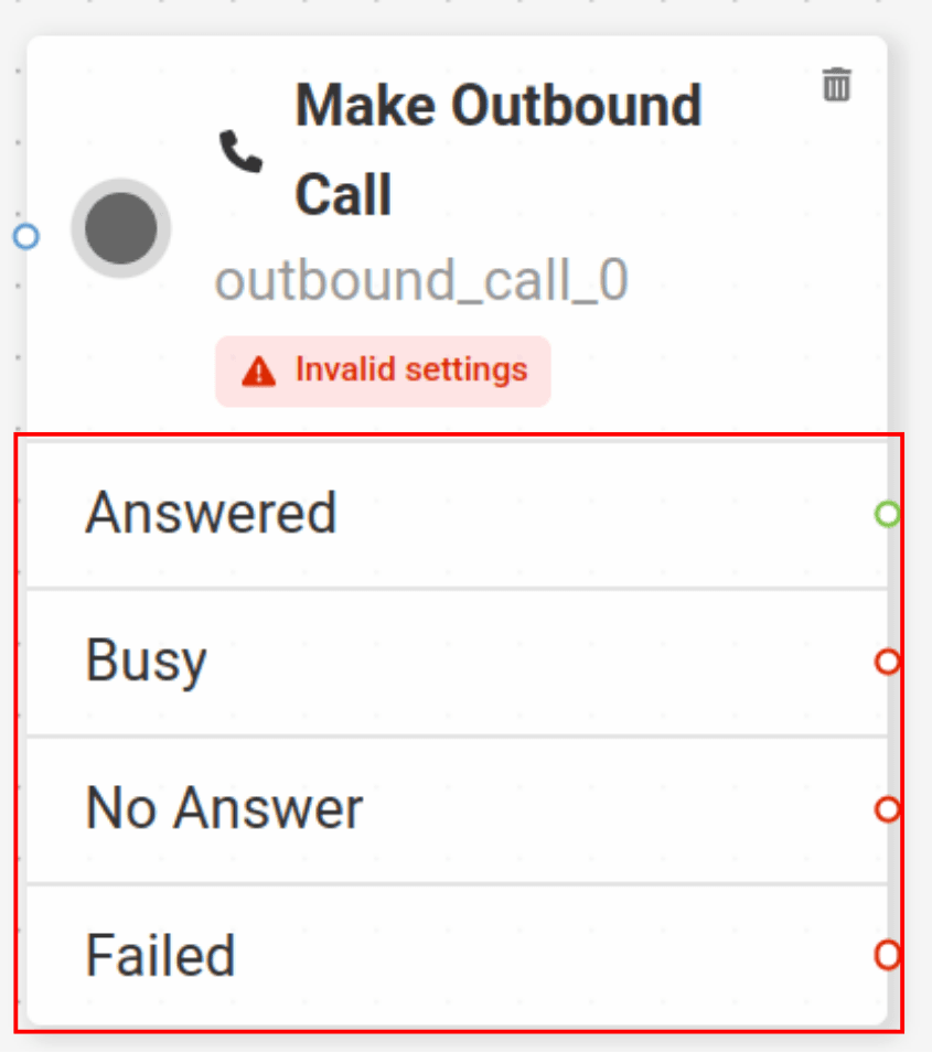 make outbound call widget transitions