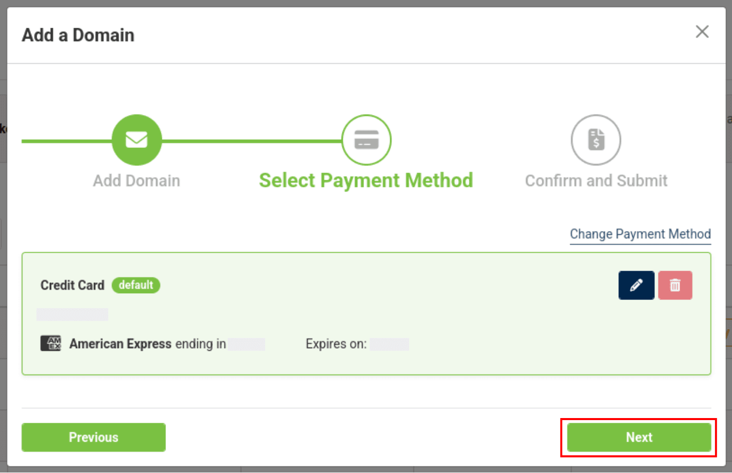 payemnt method step