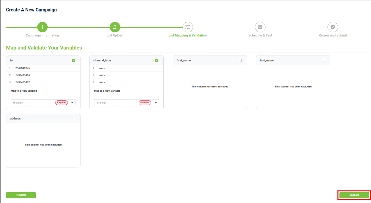 validate button