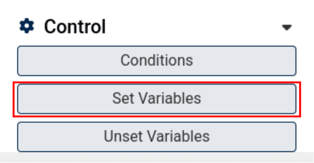 add the set variables widget