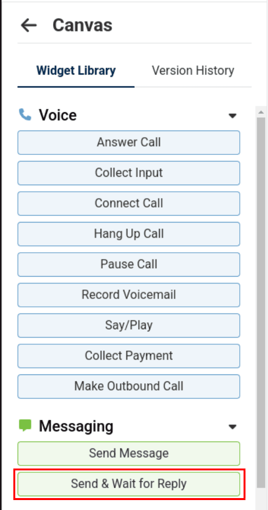 send message and wait for reply in flow library 