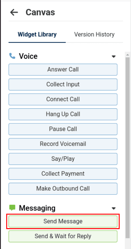 add the SMS widget