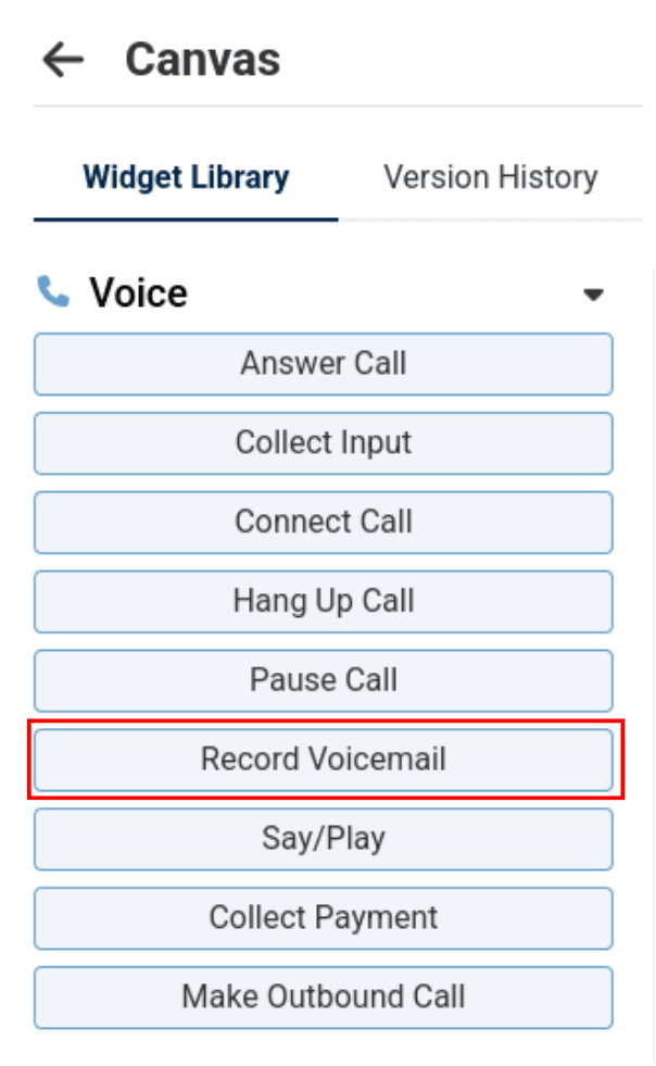 add the record voicemail widget