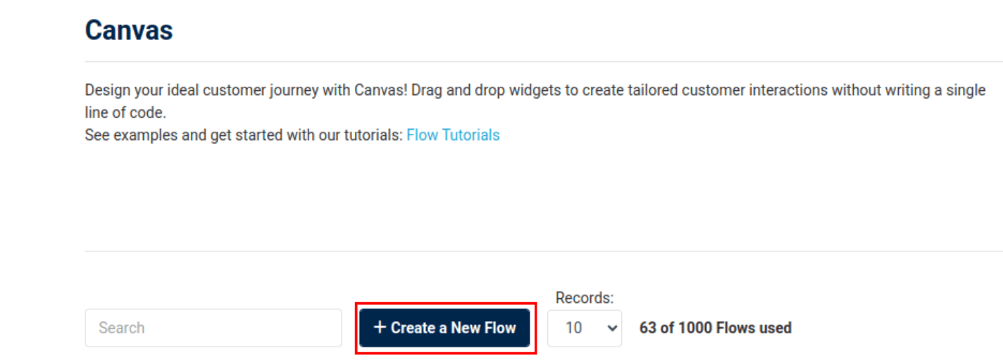 Image of create a new flow button