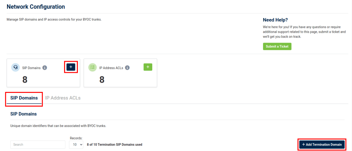 SIP Domains