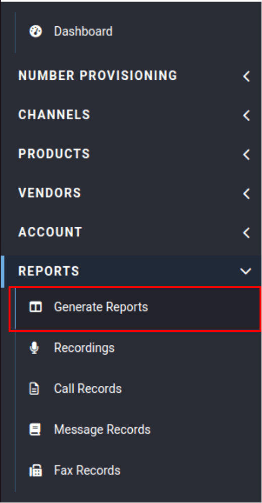 generate reports located in the reporting category in the portal navigation sidebar