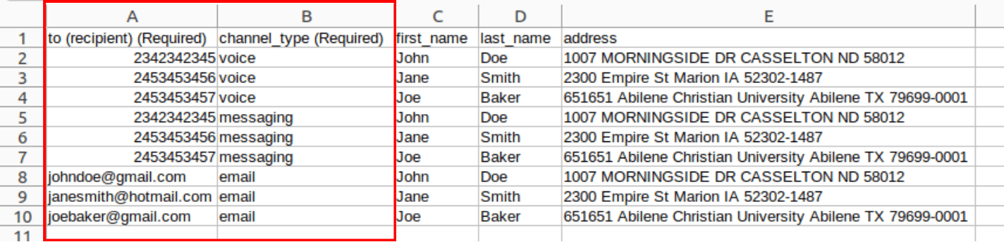 csv file