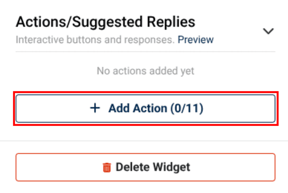 add action button at the bottom of the send & wait for reply widget