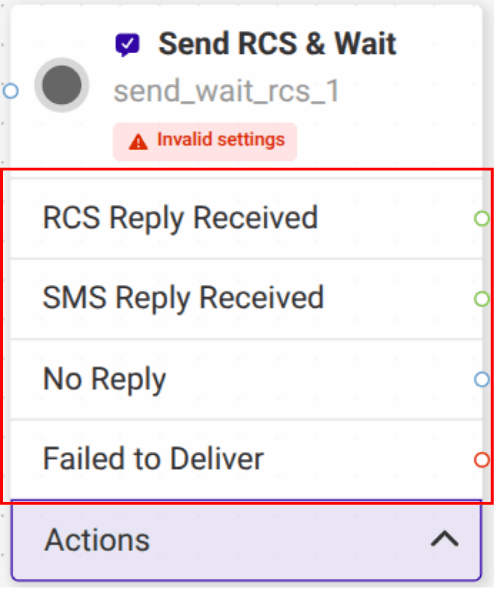 send RCS & wait widget transitions