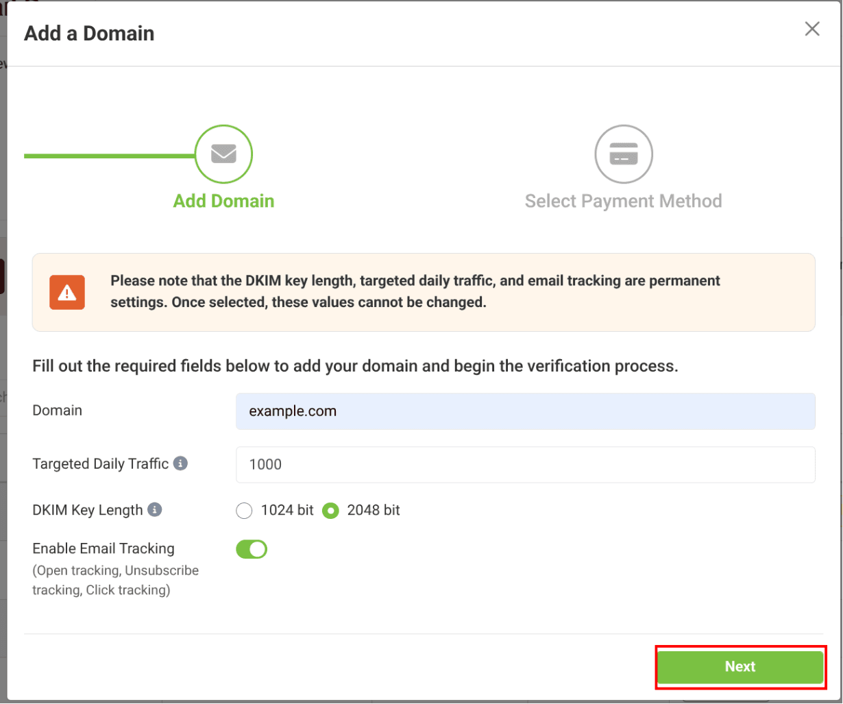 add domain step