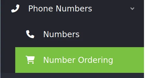 number ordering under phone numbers in the voxtlesys portal