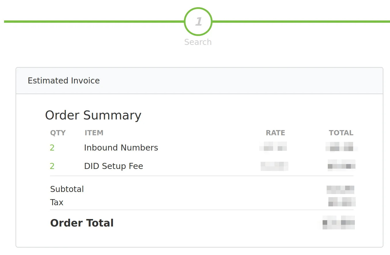 order summary