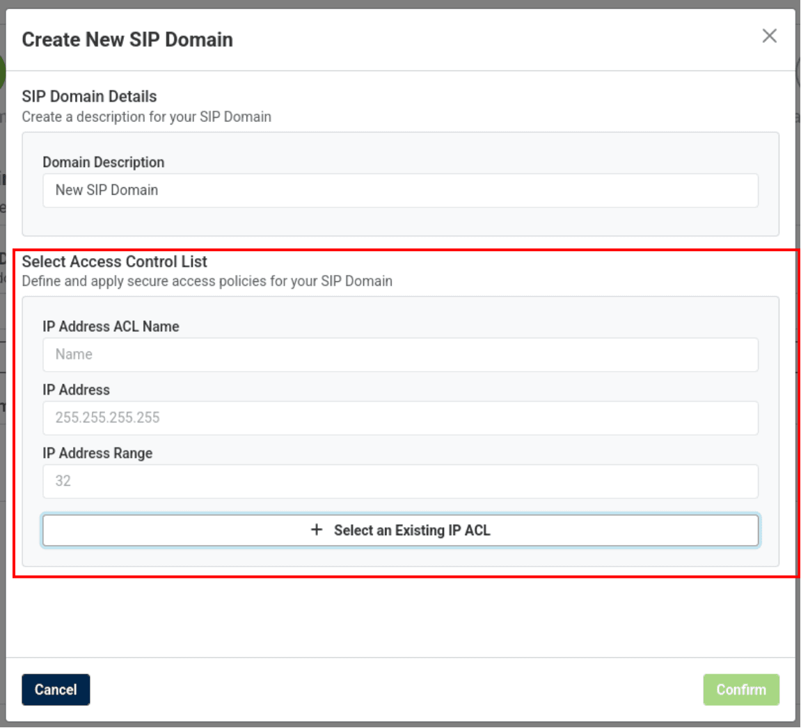 create new IP ACl fields